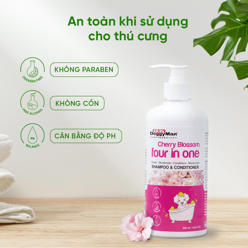DoggyMan Sữa tắm thú cưng Four in One (dành cho mọ...